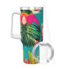 SamLng Tropical Cocktail Print Ice Bully Tumbler with Handle, Portable for Hot and Cold Drinks view 2