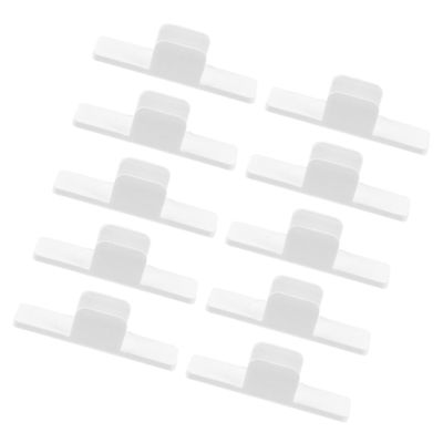 NAMOARLY 10-Pack Self-Adhesive Pen Holder Clips for Whiteboard Markers, White Plastic