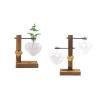 ZZHYTANG Heart-Shaped Hydroponic Vase with Wooden Stand view 1