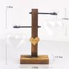 ZZHYTANG Heart-Shaped Hydroponic Vase with Wooden Stand view 3