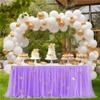 Odot Party Decor Tulle Table Skirt, Purple Butterfly, 6 ft view 2