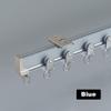 Flexible Aluminum Curtain Track, Ceiling-Mounted Room Divider, Blue, 1.90 m/6.23 ft (2 × 0.95 m) view 2