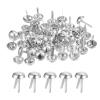 QUARKZMAN 100-Piece Silver Bag Stud Spike Rivets, 12 mm Round Leather Bag Feet view 1
