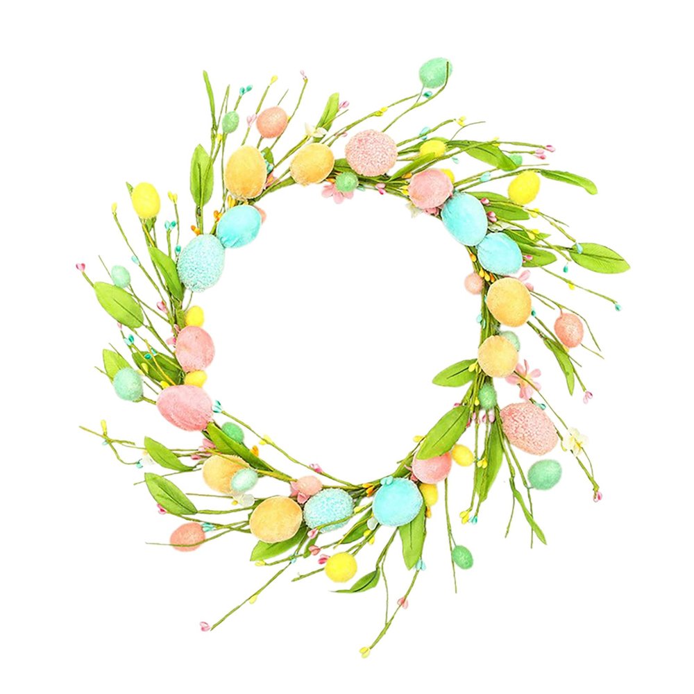 Mokylor 45 cm Easter Egg Wreath for Front Door