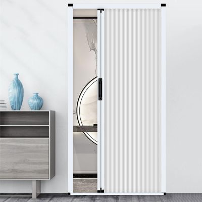 Koncey Folding Interior Door, White Metal Frame, No Drilling, Sliding Accordion Door for Kitchen and Bedroom, 43 x 80 in (109.2 x 203.2 cm)