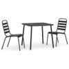 NQJIBUE Home Garden, 3-Piece Outdoor Dining Set, Anthracite Steel view 2