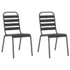 NQJIBUE Home Garden, 3-Piece Outdoor Dining Set, Anthracite Steel view 4