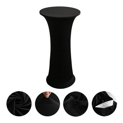 2-Piece Solid-Color Elastic Cocktail Table Covers, Black, 60 x 110 cm