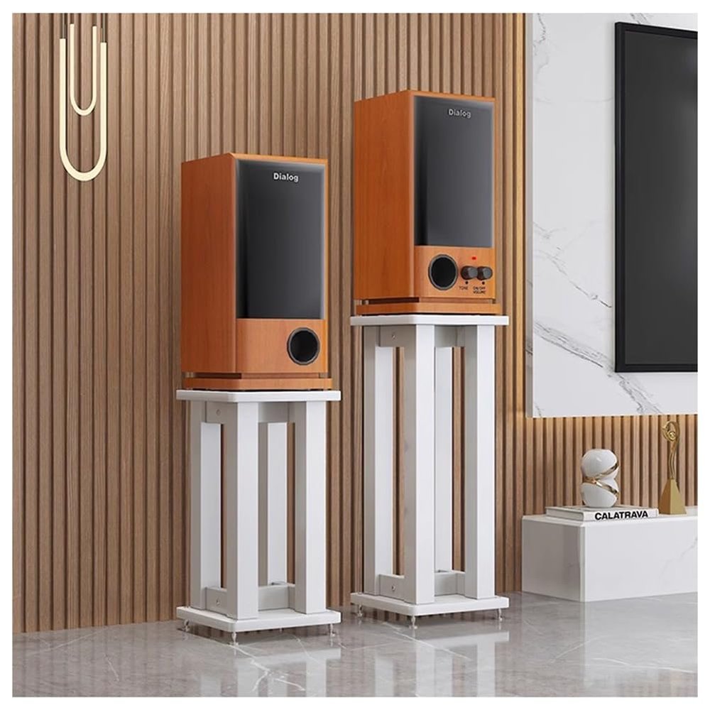 exproyzk Metal Speaker Stands for Home Theater, Hi-Fi, Desktop and Satellite Speakers, Monitor Stands, 1 Pack (White, 35 × 40 × 80 cm)