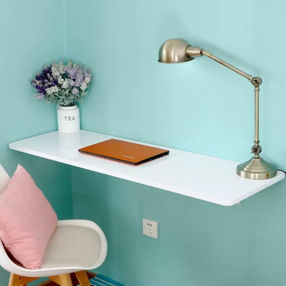 Wall-Mounted Floating Folding Table Set, Space-Saving, Foldable Laptop Desk with Holder, Dining Table, 20 kg Capacity, L x W 120 cm