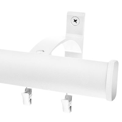 Voppi Classic White Aluminum Curtain Rod, 540 cm, Wall-Mounted, with Rollers