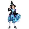 Sincere Party Halloween Witch Costume for Girls, Deluxe Blue Witch Dress with Hat, Irregular Skirt, Ages 5–6 view 2