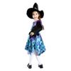 Sincere Party Halloween Witch Costume for Girls, Deluxe Blue Witch Dress with Hat, Irregular Skirt, Ages 5–6 view 3
