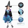 Sincere Party Halloween Witch Costume for Girls, Deluxe Blue Witch Dress with Hat, Irregular Skirt, Ages 5–6 view 4