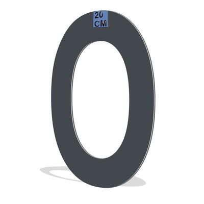 20 cm 3D House Numbers and Letters – Weather-Resistant Aluminum, Anthracite O