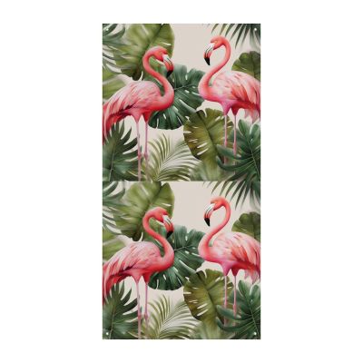 FZMVSQH Flamingo Palm Leaf Print Personalized Banner and Wall Hanging