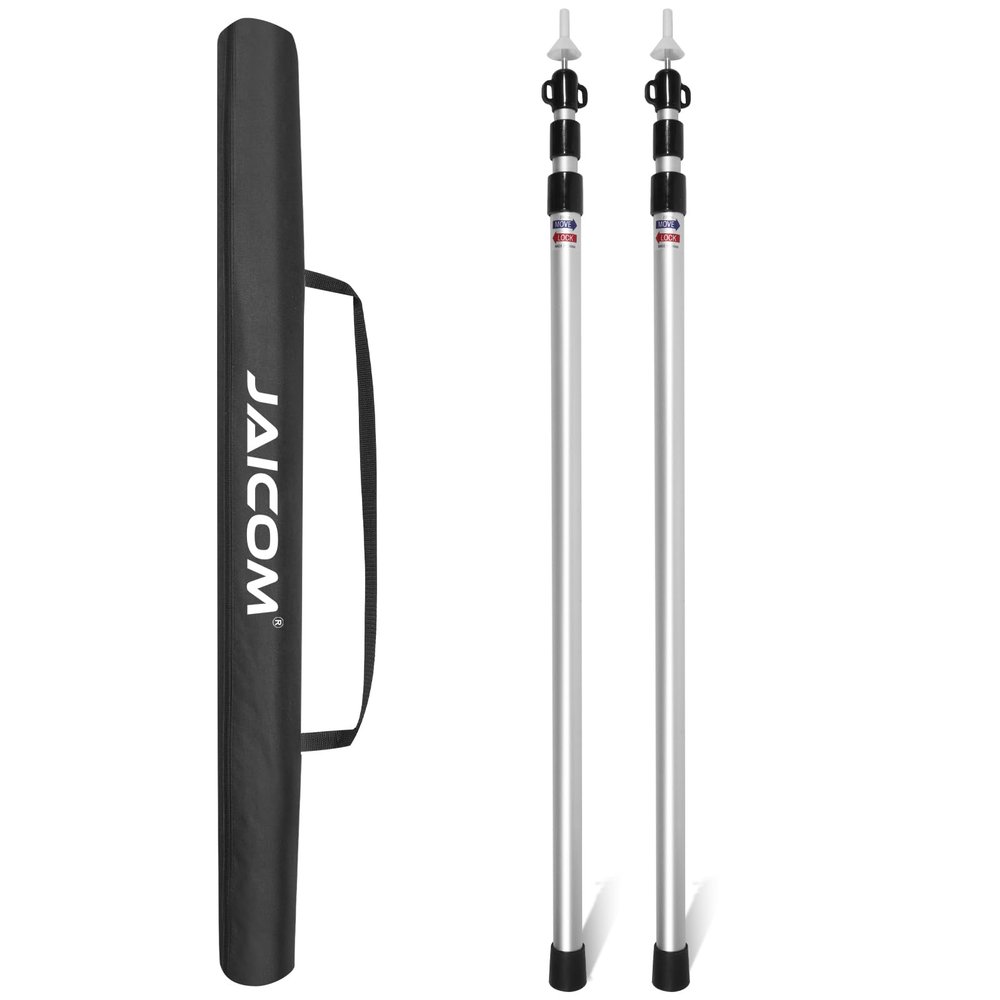 JAICOM Telescoping Tent Tarp Pole, 95–230 cm Adjustable Aluminum Pole for Canopies, Tents, Tarps & Camping