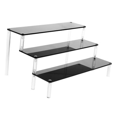 CHILDWEET Black Acrylic Display Stand, Three-Tiered