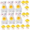 VINTORKY Miniature Rabbit Figures, Garden Resin Statue, Mushroom Ornament for Flower Pots, Bonsai, and Desks view 1