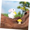 VINTORKY Miniature Rabbit Figures, Garden Resin Statue, Mushroom Ornament for Flower Pots, Bonsai, and Desks view 4