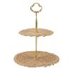 2-Tier Rattan Serving Tray, Round Serving Basket view 1