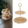 2-Tier Rattan Serving Tray, Round Serving Basket view 2