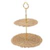2-Tier Rattan Serving Tray, Round Serving Basket view 3