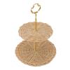 2-Tier Rattan Serving Tray, Round Serving Basket view 4