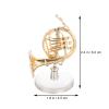 Cabilock Gold-Plated Copper Horn Ornament, 1 Piece, Christmas Party Desk Decor view 2