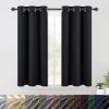 WUXXIANG 2-Piece Blackout Curtain Set with Grommets, 155 x 250 cm, Black view 1