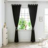 WUXXIANG 2-Piece Blackout Curtain Set with Grommets, 155 x 250 cm, Black view 2