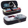 LRHCNZDCP Leather Pencil Case with Christmas Snowman Motif, Black, One Size view 3