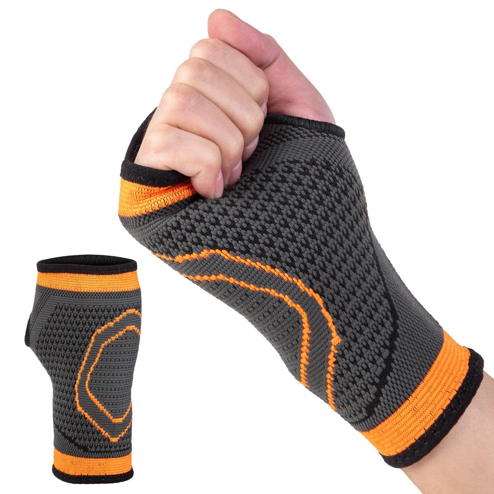 YEHIEL Gym Gloves, Fingerless Workout Gloves for Women and Men, Breathable, Orange, M