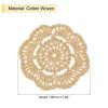 QUARKZMAN 4-Piece Round Crochet Lace Coasters, Light Khaki view 2