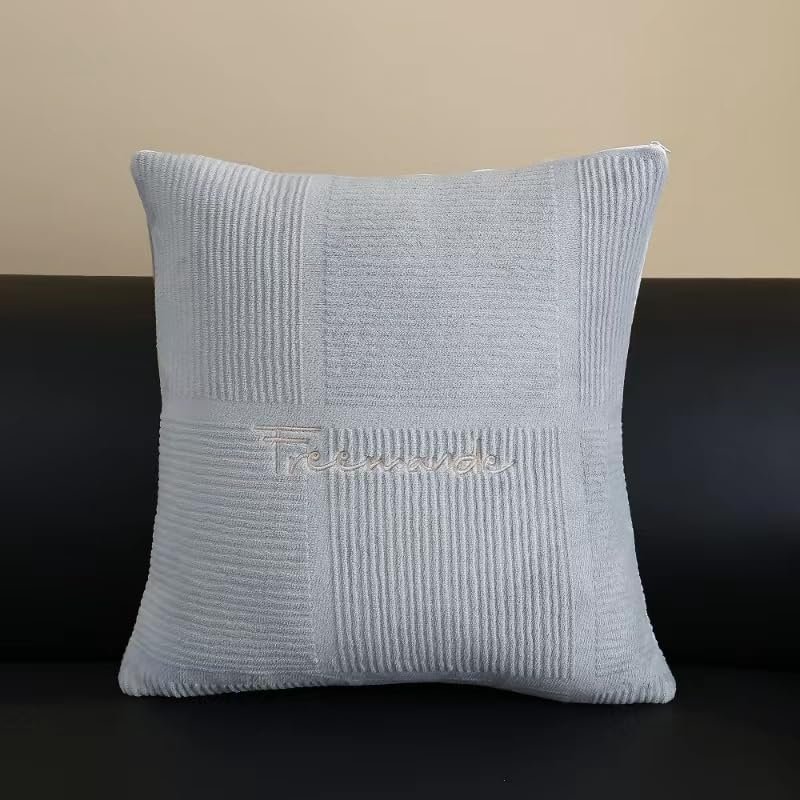 GKXLH Soft Milk Fleece 45 x 45 Cushion Cover for Couch Sofa (Light Gray/1 Pc)