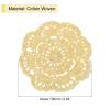 QUARKZMAN 4-Piece Crochet Lace Coaster Set, Round, Light Yellow view 2