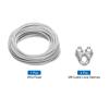 QUARKZMAN 15 m x 6 mm PVC-Coated Galvanized Steel Wire Rope with 4 M6 Clamps, Clear view 3