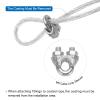 QUARKZMAN 15 m x 6 mm PVC-Coated Galvanized Steel Wire Rope with 4 M6 Clamps, Clear view 4