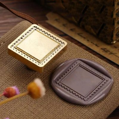 Wax Seal Stamp Set with Photo-Holding Retro Frame, Copper Stamp, Style 17