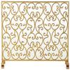 KOIAMVZW Extra-Large Flat Fireplace Screen, One-Piece Gold Fire Guard view 1