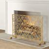 KOIAMVZW Extra-Large Flat Fireplace Screen, One-Piece Gold Fire Guard view 2