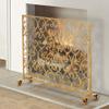 KOIAMVZW Extra-Large Flat Fireplace Screen, One-Piece Gold Fire Guard view 3