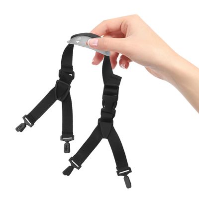 Adjustable Y-Shaped Safety Helmet Strap with Chin Guard, Black