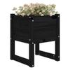 NQJIBUE Home Garden Black Planter, 40 x 40 x 52.5 cm, Solid Pine view 3