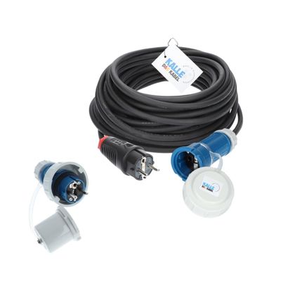 Kalle AquaSecure Schuko 230V 16A Connection Cable, 2.5 mm, IP68 Plug, DIY Assembly, 50 m