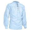 Men's Medieval Linen Pirate Shirt, Long Sleeve Lace-Up Costume Top view 1