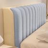 Bed Headboard Cover, Washable Stretch Cover for Beds, Soft Cotton-Linen Fabric, Dustproof Bedroom Headboard Protector, 220 x 80 cm, Water Blue view 1