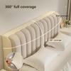 Bed Headboard Cover, Washable Stretch Cover for Beds, Soft Cotton-Linen Fabric, Dustproof Bedroom Headboard Protector, 220 x 80 cm, Water Blue view 4