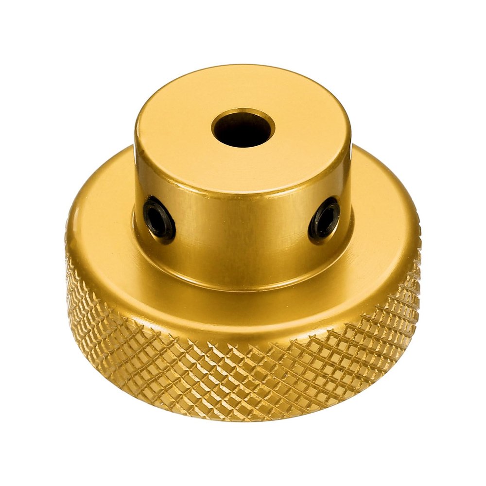 QUARKZMAN Aluminum Alloy Handwheel, 30 mm OD, 4 mm Bore, Gold Tone