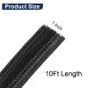 QUARKZMAN 10 ft x 1 in PET Expandable Braided Cable Sleeve, Flexible Cable Management and Protection, Black view 2